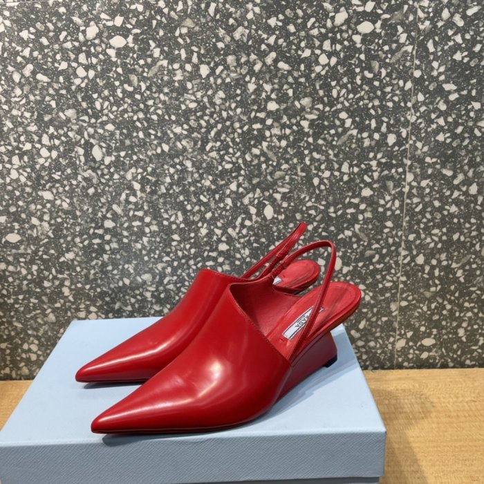 Prada Womens Shoes Slingback Pumps Luxury Brand Casual Shoes for Women with Original Box