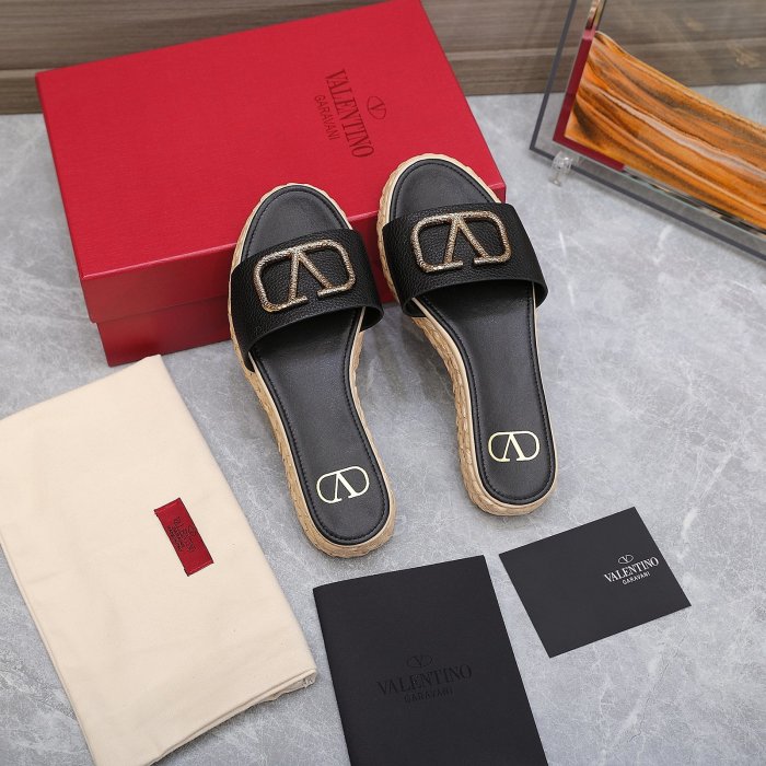 Valentino Womens Shoes Flat Mule Sandals Luxury Brand Design with Original Box