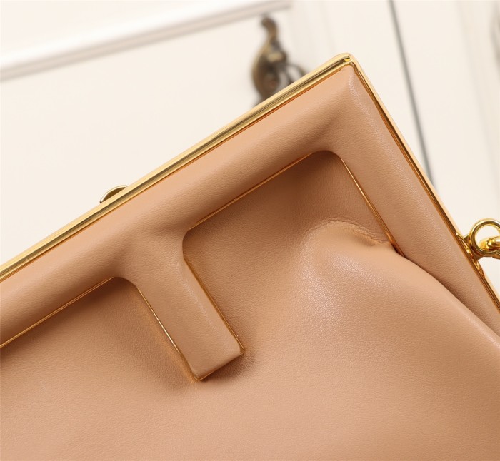 Fendi Womens Bags Clutch Luxury Brand FENDI FIRST MEDIUM Black leather bag 8BP127ABVEF0KUR without Original Box
