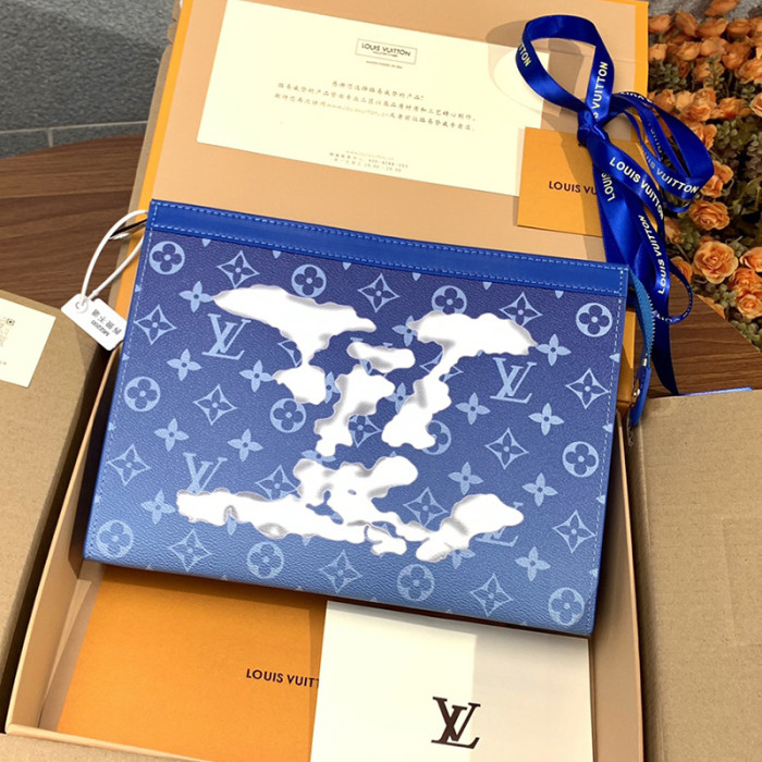 Louis Vuitton Mens Bags Clutch Luxury Brand Fashion Type POCHETTE VOYAGE MM with Original Box M45480
