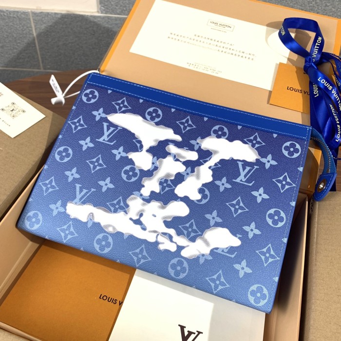Louis Vuitton Mens Bags Clutch Luxury Brand Fashion Type POCHETTE VOYAGE MM with Original Box M45480