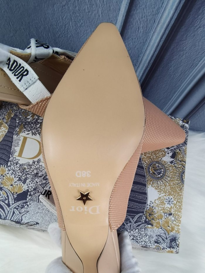 Dior Women Shoes Luxury Design Fashion Type High Heel Shoes for Wedding Style J'ADIOR SLINGBACK PUMP Nude Technical Fabric KCC200TFL_S21U