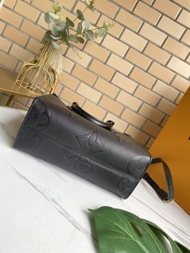 Louis Vuitton Womens Bags Handbags Luxury Brand ONTHEGO PM Black Monogram Empreinte Leather M45653