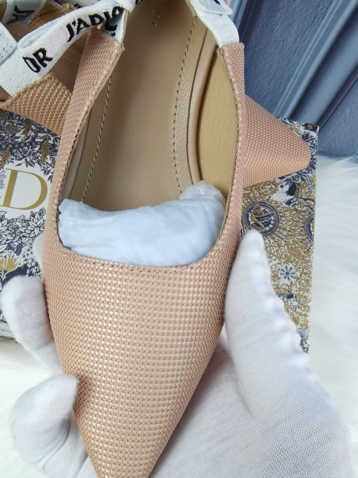 Dior Women Shoes Luxury Design Fashion Type High Heel Shoes for Wedding Style J'ADIOR SLINGBACK PUMP Nude Technical Fabric KCC200TFL_S21U