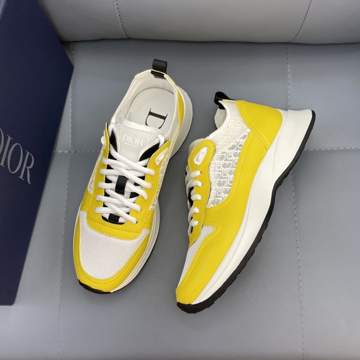 Dior Men Shoes Fashion B25 RUNNER SNEAKER Black Dior Oblique Canvas And Suede with Original Box