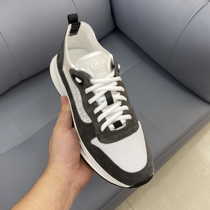 Dior Men Shoes Fashion B25 RUNNER SNEAKER Black Dior Oblique Canvas And Suede with Original Box