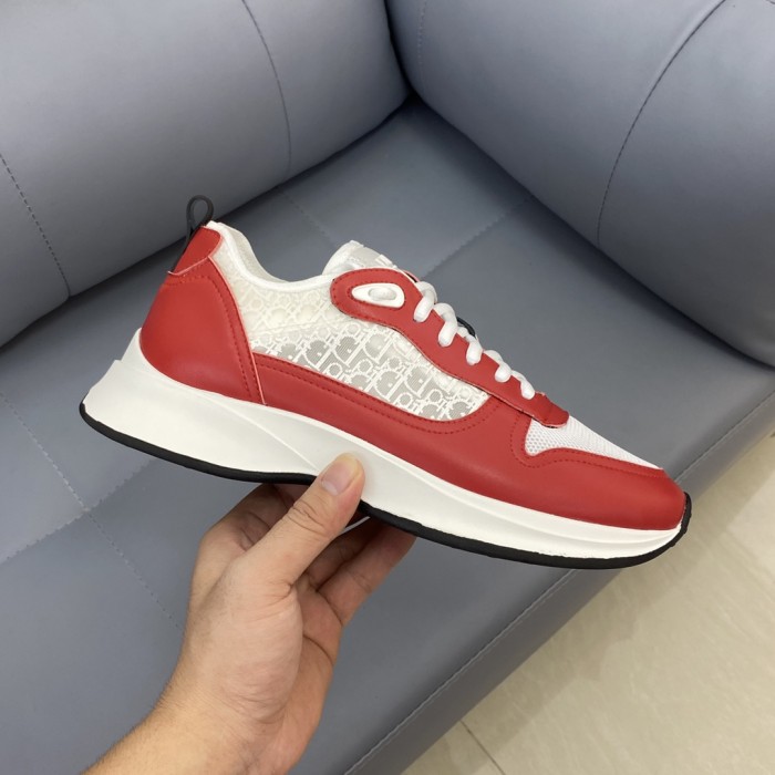 Dior Men Shoes Fashion B25 RUNNER SNEAKER Black Dior Oblique Canvas And Suede with Original Box