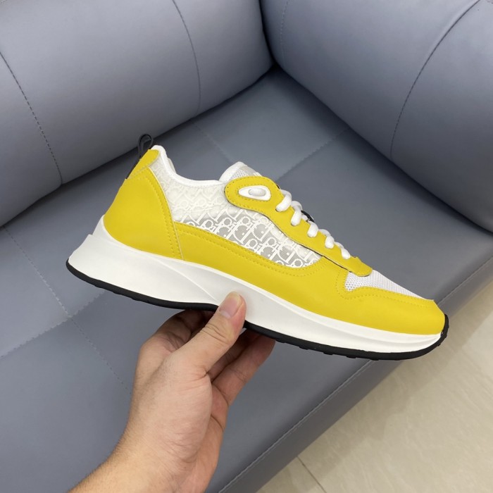 Dior Men Shoes Fashion B25 RUNNER SNEAKER Black Dior Oblique Canvas And Suede with Original Box