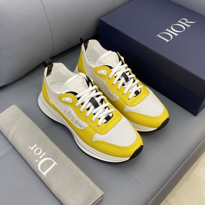 Dior Men Shoes Fashion B25 RUNNER SNEAKER Black Dior Oblique Canvas And Suede with Original Box