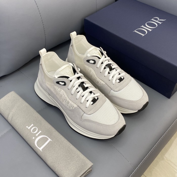 Dior Men Shoes Fashion B25 RUNNER SNEAKER Black Dior Oblique Canvas And Suede with Original Box