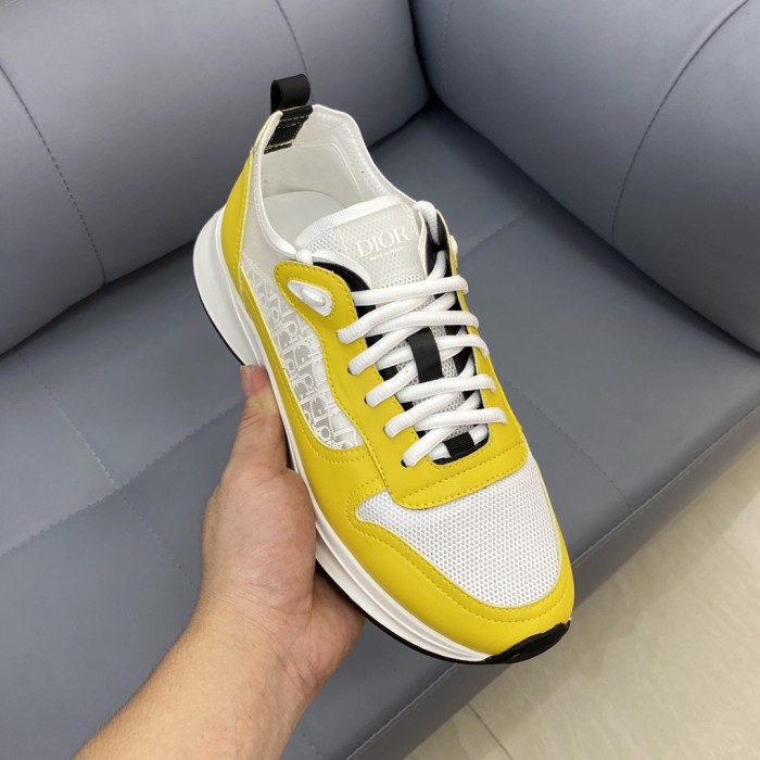 Dior Men Shoes Fashion B25 RUNNER SNEAKER Black Dior Oblique Canvas And Suede with Original Box