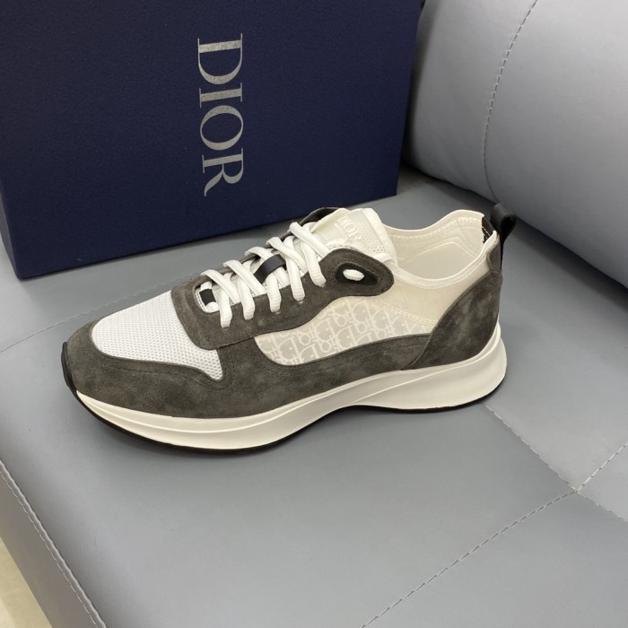 Dior Men Shoes Fashion B25 RUNNER SNEAKER Black Dior Oblique Canvas And Suede with Original Box