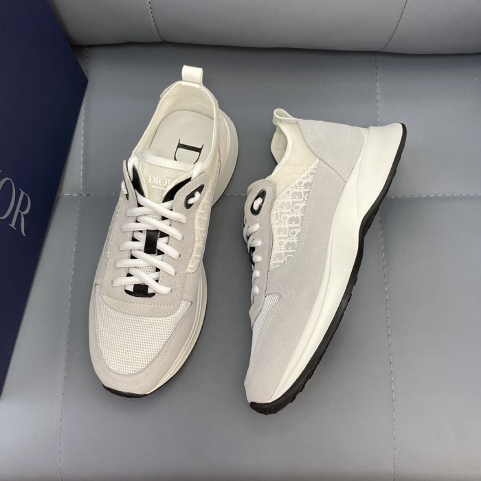 Dior Men Shoes Fashion B25 RUNNER SNEAKER Black Dior Oblique Canvas And Suede with Original Box