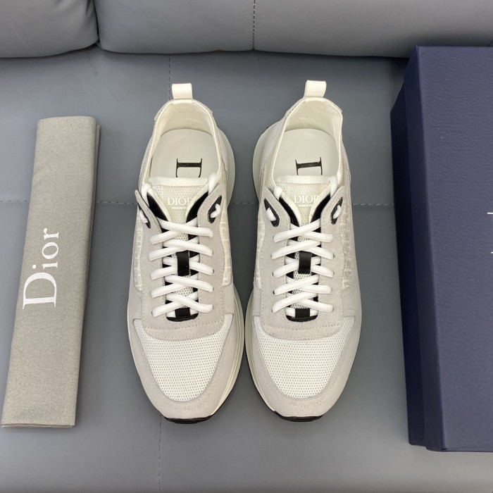 Dior Men Shoes Fashion B25 RUNNER SNEAKER Black Dior Oblique Canvas And Suede with Original Box