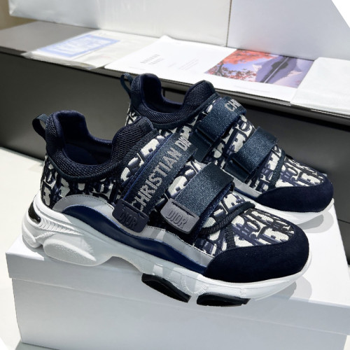 Dior Women Shoes Sneakers Luxury Brand D-WANDER SNEAKER Deep Blue Dior Oblique Technical Fabric with Original Box KCK299OBY_S56B