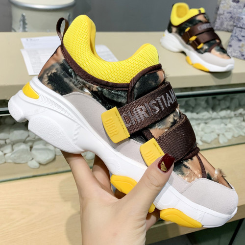 Dior Women Shoes Sneakers Luxury Brand D-WANDER SNEAKER Dior Oblique Technical Fabric with Original Box KCK299OBY_S56B