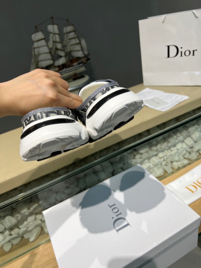 Dior Women Shoes Slippers SLIDE Luxury Brand D-WANDER SLIDE Deep Blue Dior Oblique Technical Fabric KCQ351OBY_S56B with Original Box