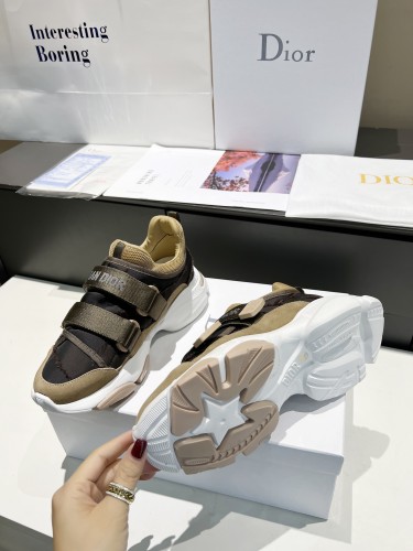 Dior Women Shoes Sneakers Luxury Brand D-WANDER SNEAKER Dior Oblique Technical Fabric with Original Box KCK299OBY_S56B