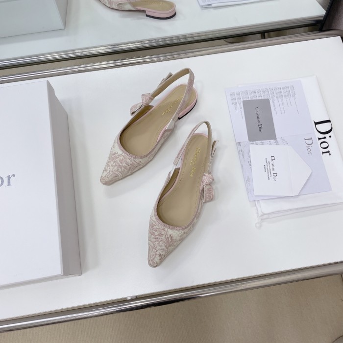 Dior Women Shoes Pumps Luxury Design Fashion Type High Heel Shoes for Wedding Style J'ADIOR SLINGBACK PUMP Cotton Embroidery with Micro Houndstooth Motif with Original Box