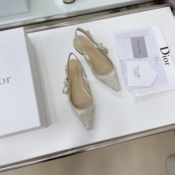 Dior Women Shoes Pumps Luxury Design Fashion Type High Heel Shoes for Wedding Style J'ADIOR SLINGBACK PUMP Cotton Embroidery with Micro Houndstooth Motif with Original Box