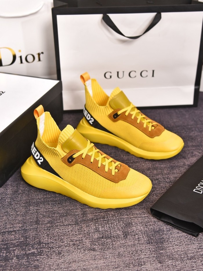 Dsquared2 Men Shoes Sneakers Luxury Brand Breathable RUN DS2 LEGEND Boxer Bumper SNEAKERS with Original Box