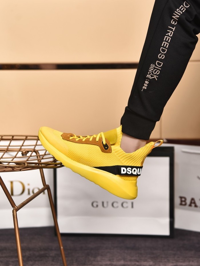 Dsquared2 Men Shoes Sneakers Luxury Brand Breathable RUN DS2 LEGEND Boxer Bumper SNEAKERS with Original Box
