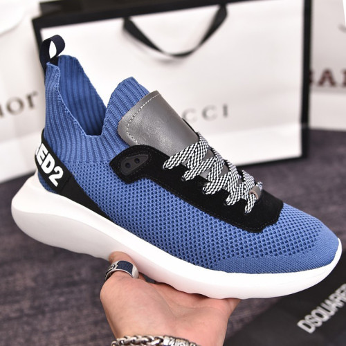 Dsquared2 Men Shoes Sneakers Luxury Brand Breathable RUN DS2 LEGEND Boxer Bumper SNEAKERS with Original Box