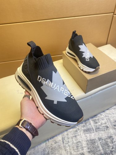 Dsquared2 Men Shoes Sneakers Luxury Brand Breathable RUN DS2 LEGEND Boxer Bumper SNEAKERS with Original Box
