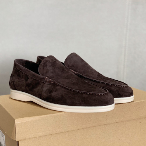 Loro Piana Mens Shoes Loafers Casual Design Luxury Brand Fashion Shoes for Men with Original Box Coffee