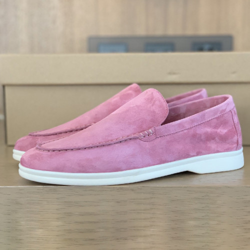 Loro Piana Womens Shoes Loafers Casual Design Luxury Brand Fashion Shoes for Women with Original Box Pink