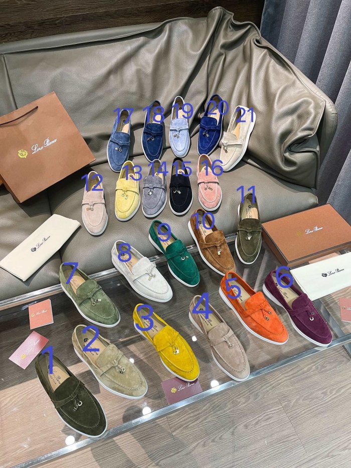 Loro Piana Womens Shoes Loafers Casual Design Luxury Brand Fashion Shoes for Women with Original Box No.17