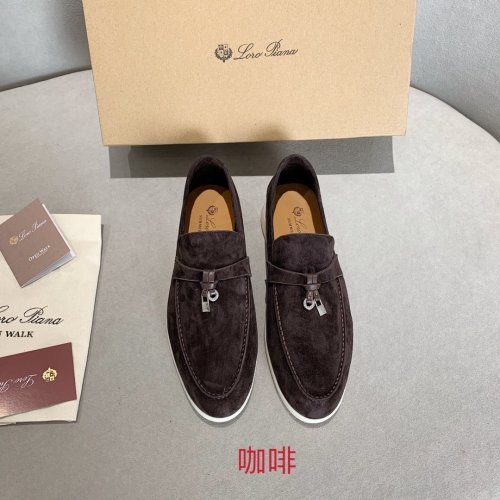 Loro Piana Mens Shoes Loafers Casual Design Luxury Brand Fashion Shoes for Men with Original Box Coffee