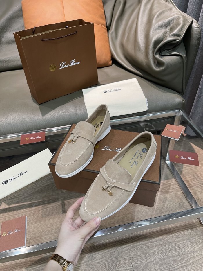 Loro Piana Womens Shoes Loafers Casual Design Luxury Brand Fashion Shoes for Women with Original Box No.4