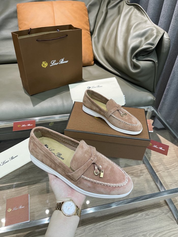 Loro Piana Womens Shoes Loafers Casual Design Luxury Brand Fashion Shoes for Women with Original Box No.16