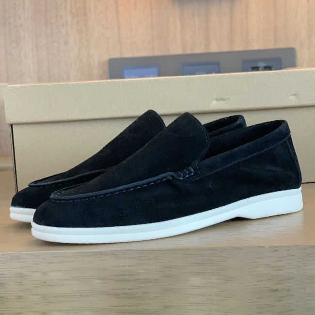 Loro Piana Womens Shoes Loafers Casual Design Luxury Brand Fashion Shoes for Women with Original Box Black