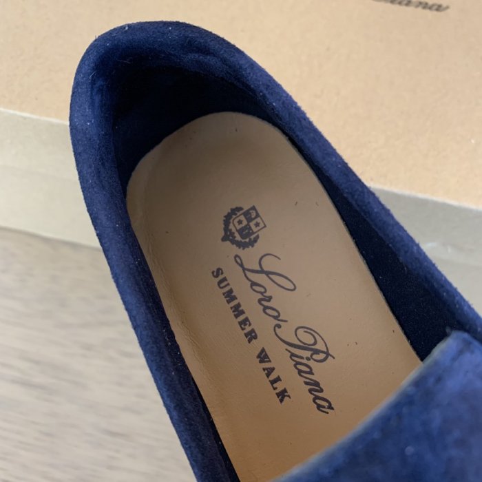 Loro Piana Womens Shoes Loafers Casual Design Luxury Brand Fashion Shoes for Women with Original Box Dark Blue