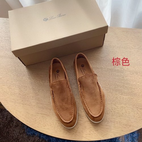 Loro Piana Womens Shoes Loafers Casual Design Luxury Brand Fashion Shoes for Women with Original Box Brown