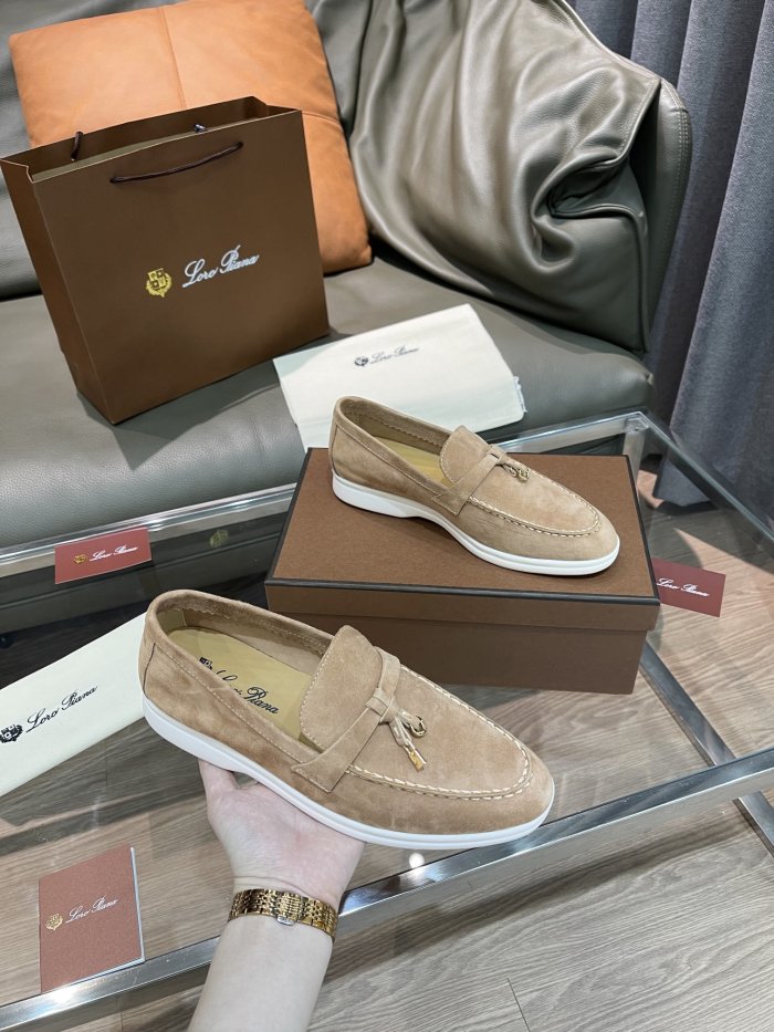 Loro Piana Womens Shoes Loafers Casual Design Luxury Brand Fashion Shoes for Women with Original Box No.12