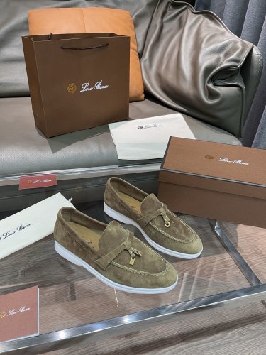 Loro Piana Womens Shoes Loafers Casual Design Luxury Brand Fashion Shoes for Women with Original Box No.11