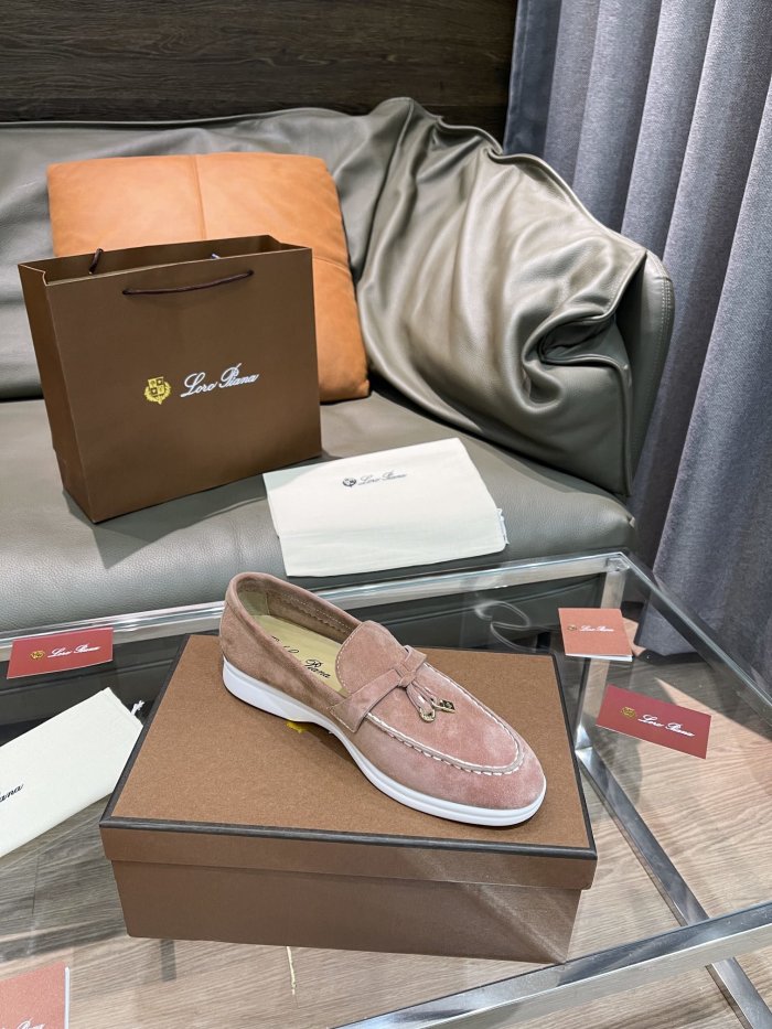 Loro Piana Womens Shoes Loafers Casual Design Luxury Brand Fashion Shoes for Women with Original Box No.16