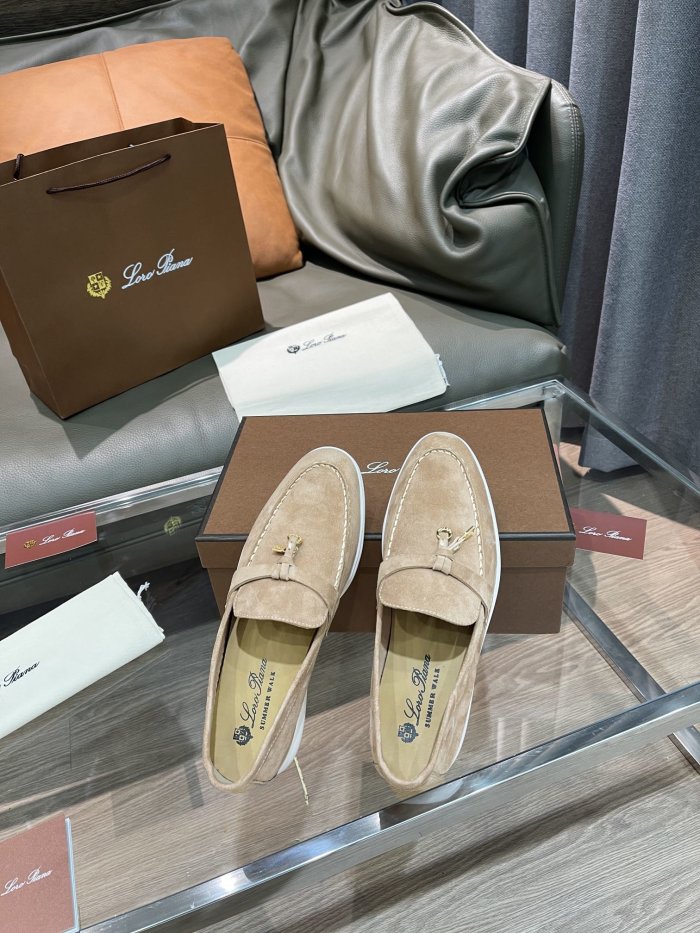 Loro Piana Womens Shoes Loafers Casual Design Luxury Brand Fashion Shoes for Women with Original Box No.12