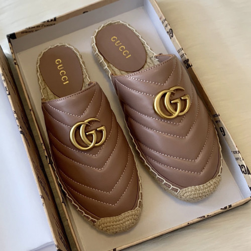 Gucci Womens Shoes Double G Espadrilles 551890 BKO00 1000 Luxury Brand Black Leather Platform Espadrille With Double G with Original Box