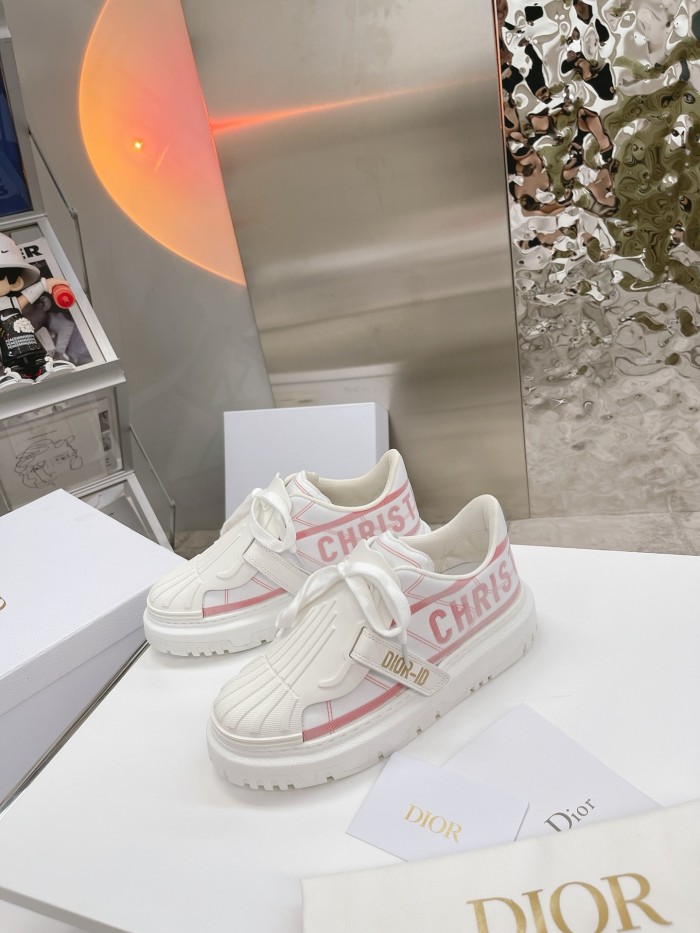 Dior Womens Shoes Sneakers Luxury Brand DIOR-ID SNEAKER Raspberry Gradient and Reflective Technical Fabric with Original Box KCK345RSF_S22V
