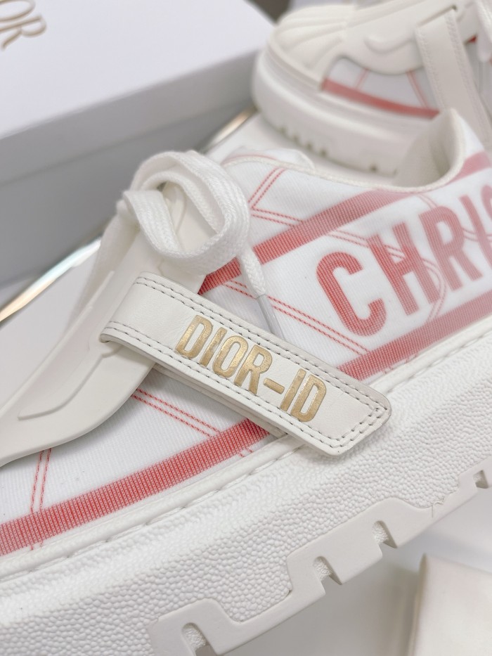 Dior Womens Shoes Sneakers Luxury Brand DIOR-ID SNEAKER Raspberry Gradient and Reflective Technical Fabric with Original Box KCK345RSF_S22V