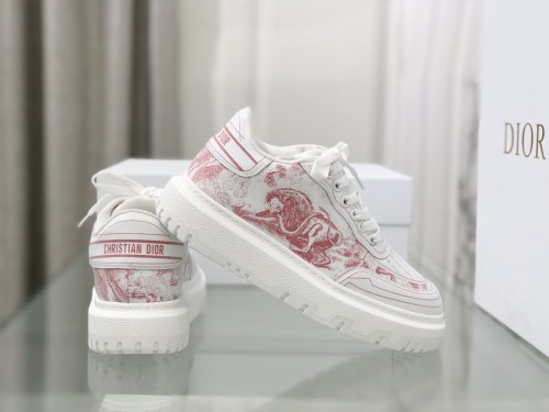 Dior Womens Shoes Sneakers Luxury Brand DIOR-ID SNEAKER White Calfskin with Original Box KCK278LCR_S58W