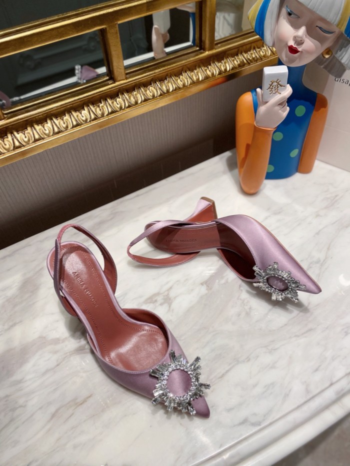Amina Muaddi Womens Shoes Sandals Slippers Luxury Brand Fashion Pumps for Women with Original Box