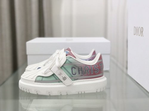 Dior Womens Shoes Sneakers Luxury Brand DIOR-ID SNEAKER White Calfskin with Original Box KCK278LCR_S58W