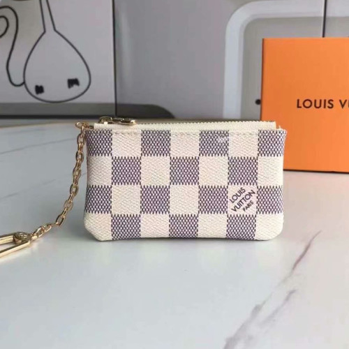 Louis Vuitton KEY POUCH Damier Azur coated canvas Luxury Brand with Original Box N62659