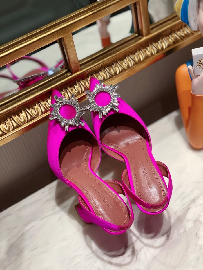 Amina Muaddi Womens Shoes Sandals Slippers Luxury Brand Fashion Pumps for Women with Original Box