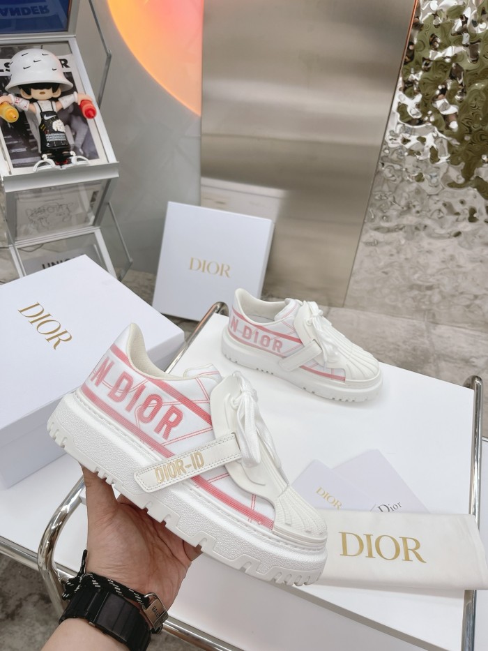 Dior Womens Shoes Sneakers Luxury Brand DIOR-ID SNEAKER Raspberry Gradient and Reflective Technical Fabric with Original Box KCK345RSF_S22V